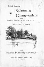 Program Cover for the "Third Annual Swimming Championships of the Atlantic Association of the U.S.," held at the Wayne Natatorium, Wayne, PA, August 24, 1895. 